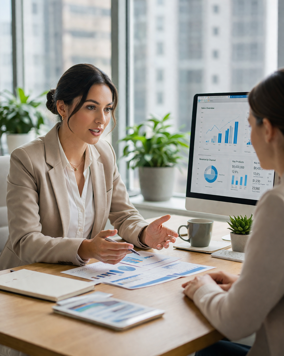 Professional office meeting and business discussion